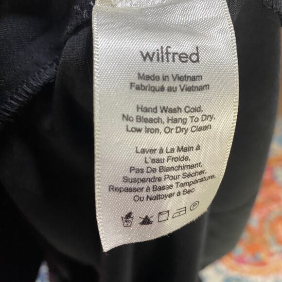 Aritzia Wilfred Linen Blend Tunic Long Sleeve Button V Neck Mini Dress Black XS - Picture 9 of 9